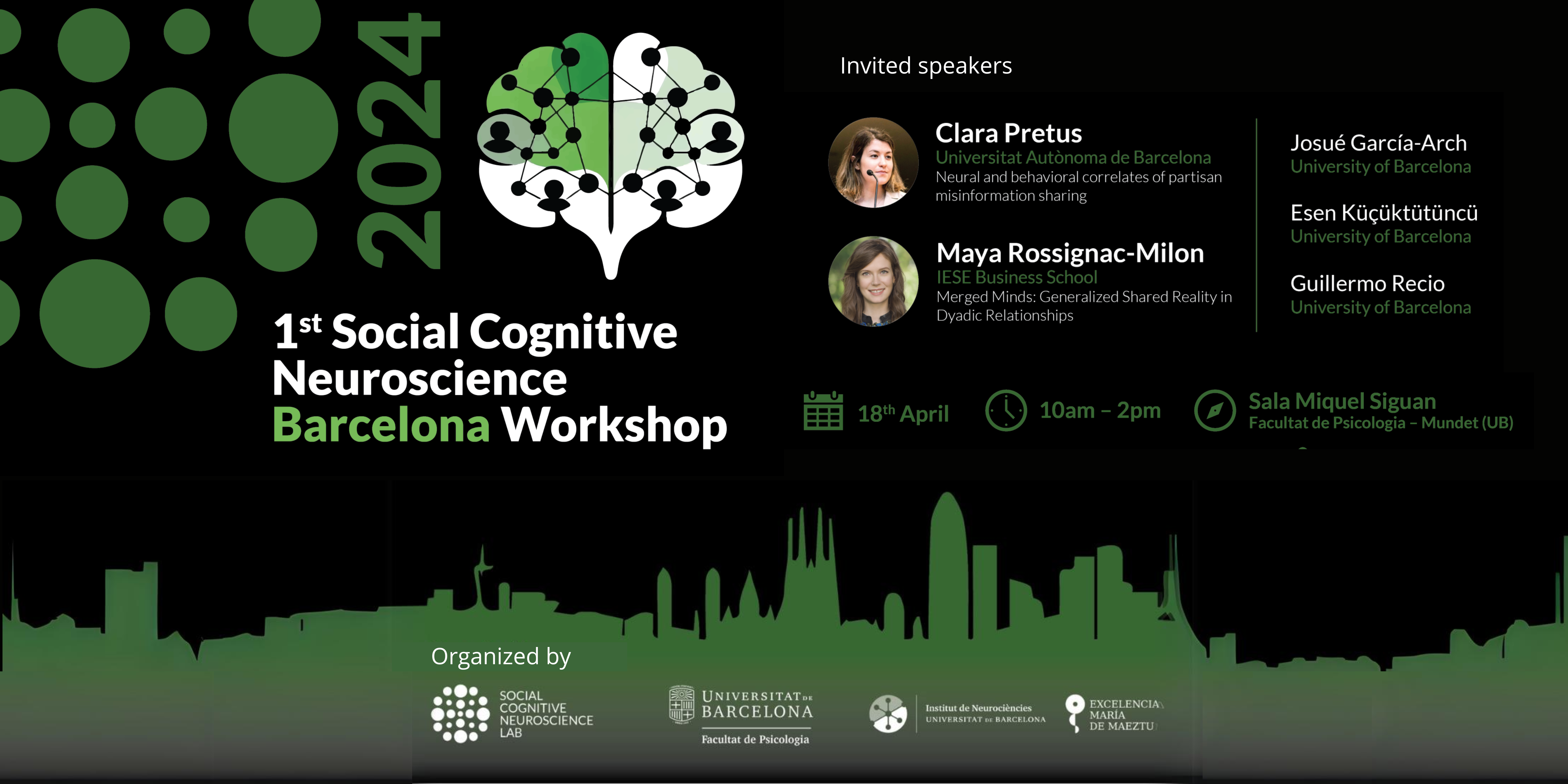 Social Cognitive Neuroscience Barcelona workshop (18th April)
